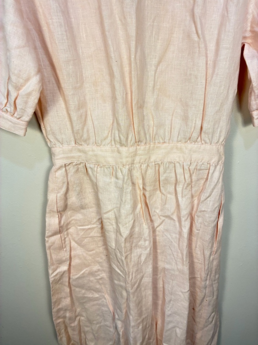 Vintage Allen Solly 100% Linen Pleated Button Front Maxi Dress - Picture 9 of 10